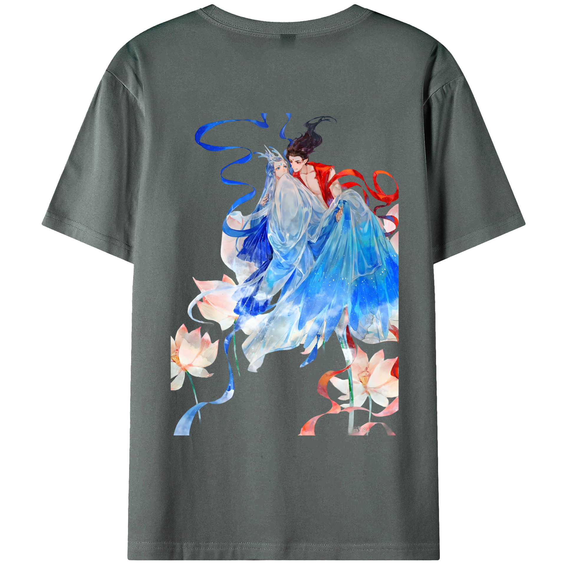 （画像用） Ne Zha 2 ナタ 魔童の大暴れ 綿100％ メンズ半袖Tシャツ（バックプリント） 通気性